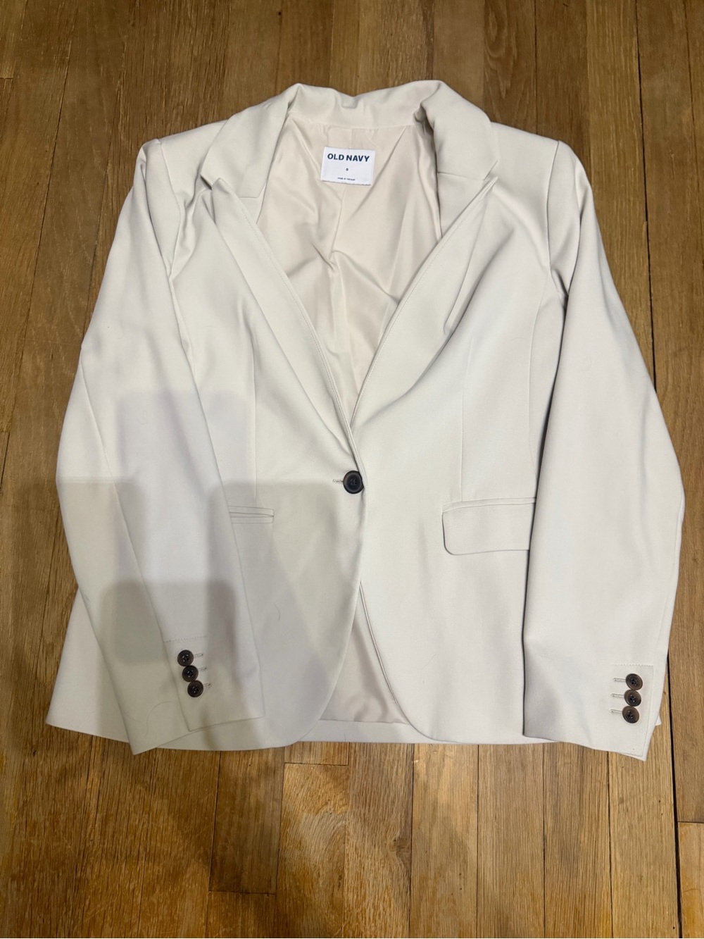 Old Navy Women's Cream Single-Button Suit Jacket